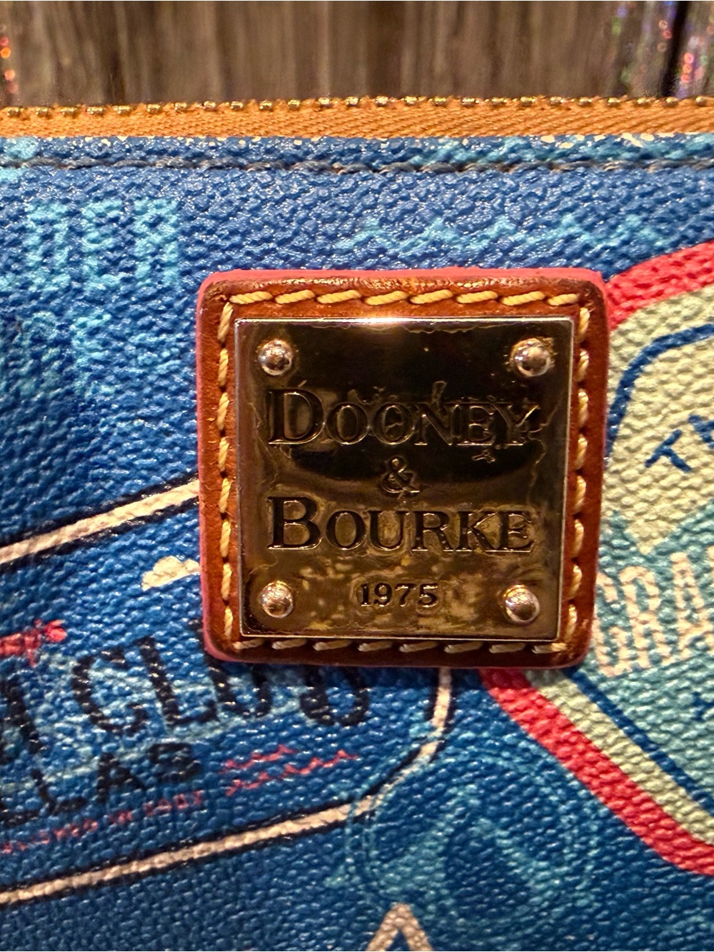 Dooney & Bourke Blue Disney Vacation Club Wristlet with Gold Plaque - Picture 4 of 11